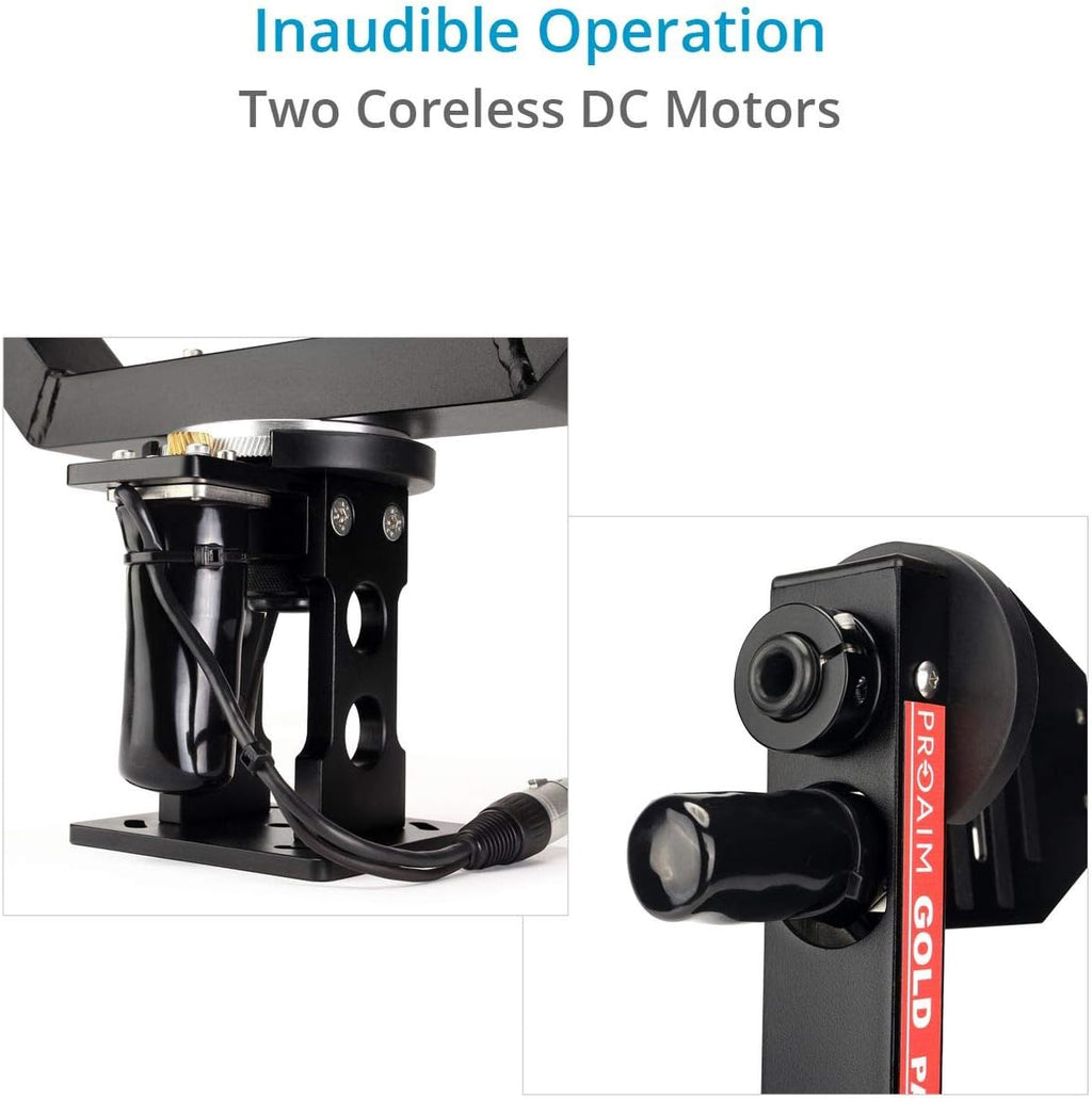 Gold Motorized Camera Pan Tilt Head with Joystick Control X4250