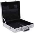 Aluminum Attache Case, 15 x 13 x 4.3 Inch Combination Lock Hard Laptop Case with Strap, Silver F567