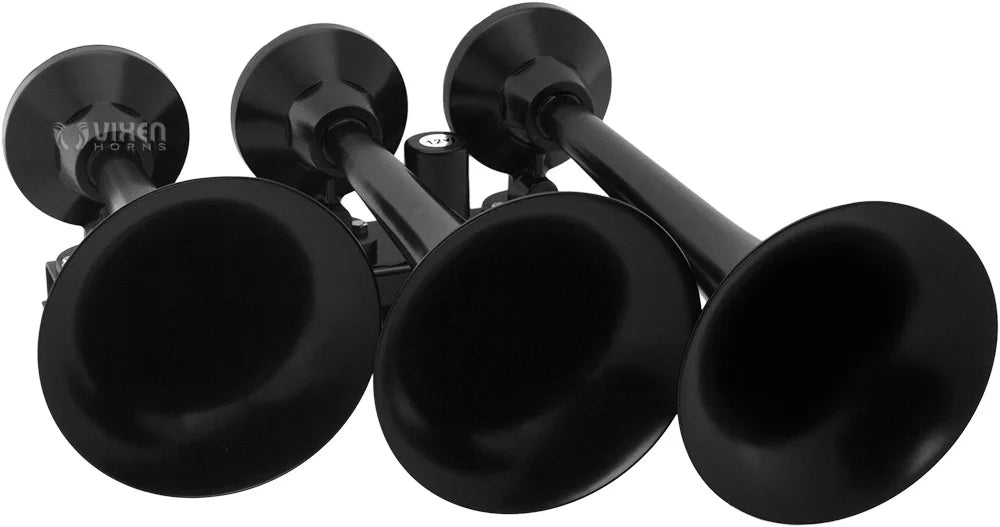 Train Horn Kit with 200psi Air Compressor, 3 Gallon Tank, 3 Trumpets O329336