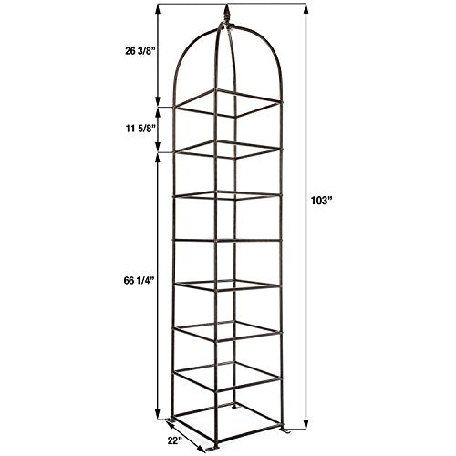 Large Obelisk for Climbing Garden Plants Weather Resistant Iron and Metal Vertical Yard Art N16349