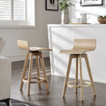 Set of 2 Natural Wood Swivel Counter Stool U67884