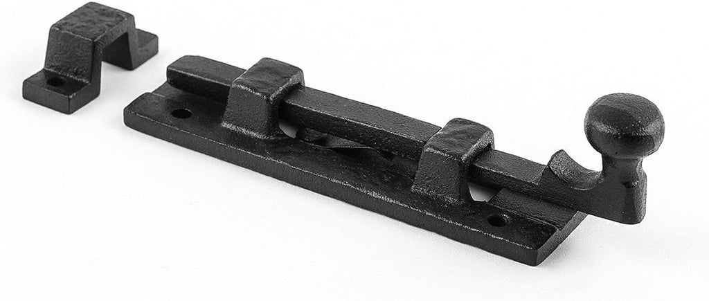 Black Wrought Iron Slide Bolt Door Latch 4 Pack I444730