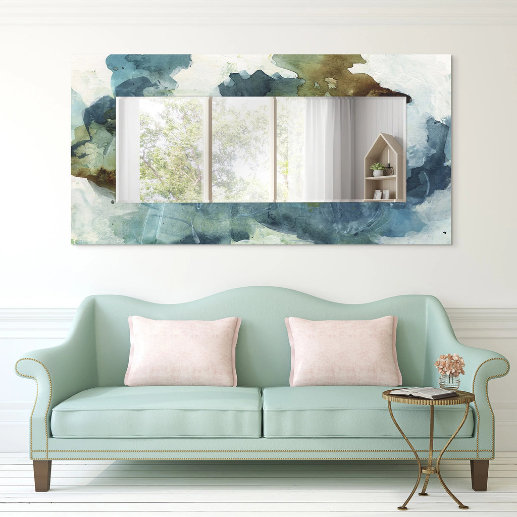 Blue Sky Rectangular Beveled Mirror Tempered Art Glass 72" x 36" T714