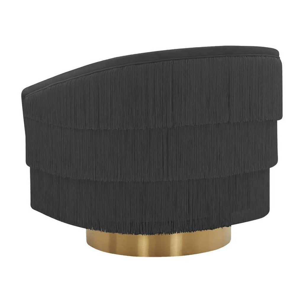 Black Velvet Swivel Accent Chair N806