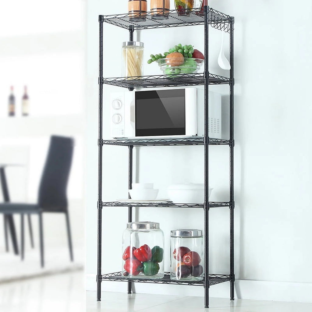 Black Metal Kitchen Organizer Rack Shelf H9367