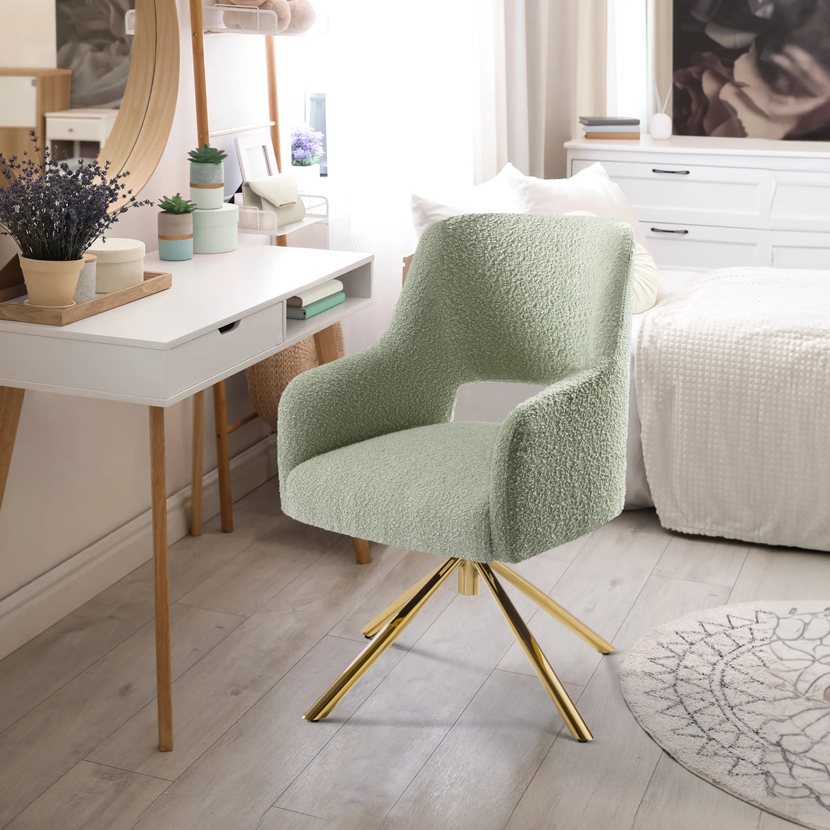 Desert Sage Boucle Accent Arm Chair X69545