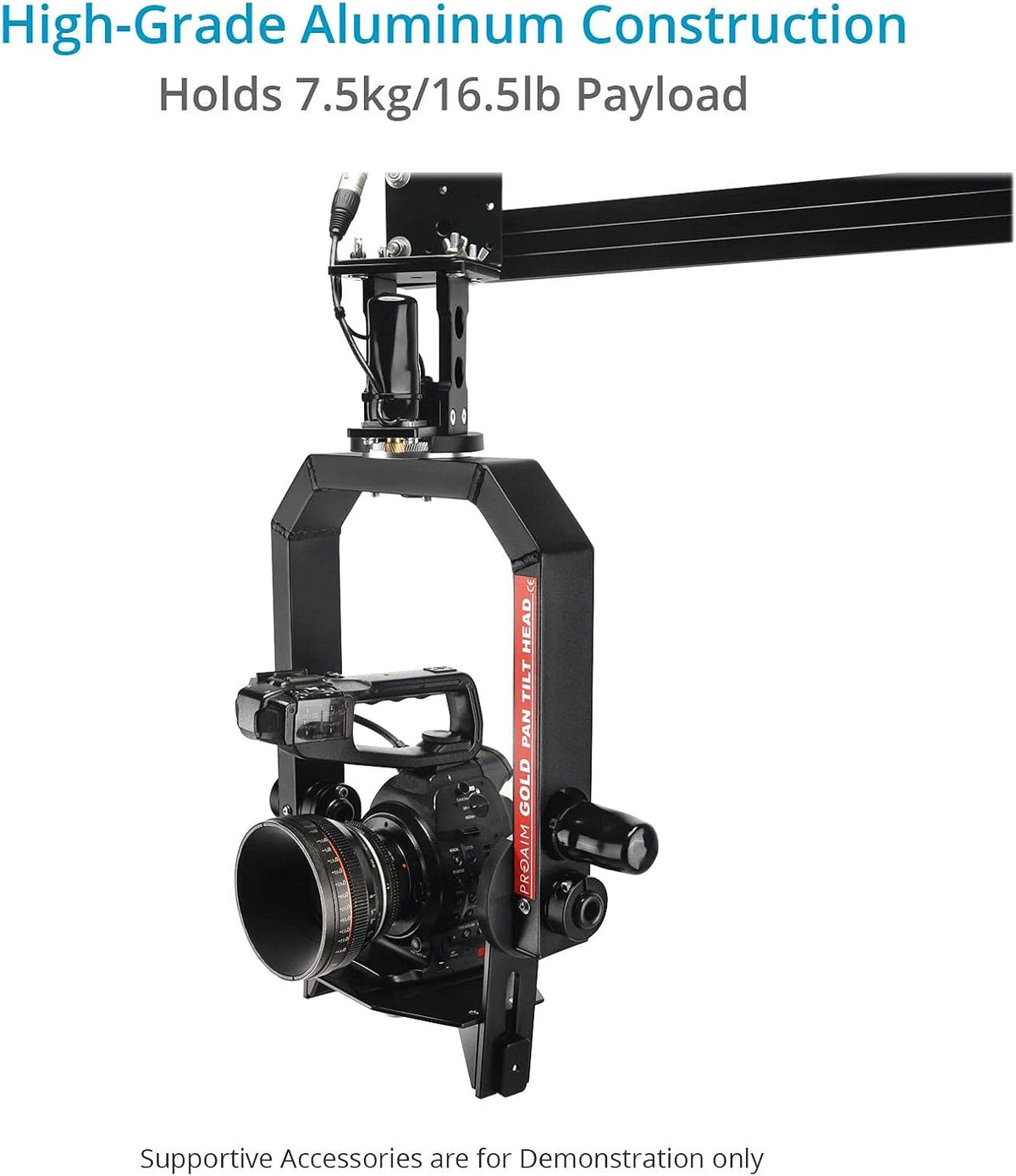 Gold Motorized Camera Pan Tilt Head with Joystick Control X4250