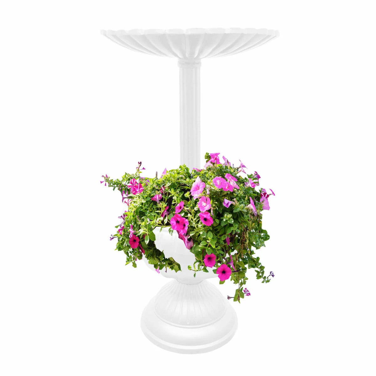 Round Cast Aluminum Bird Bath and Planter Vase Combo C98321