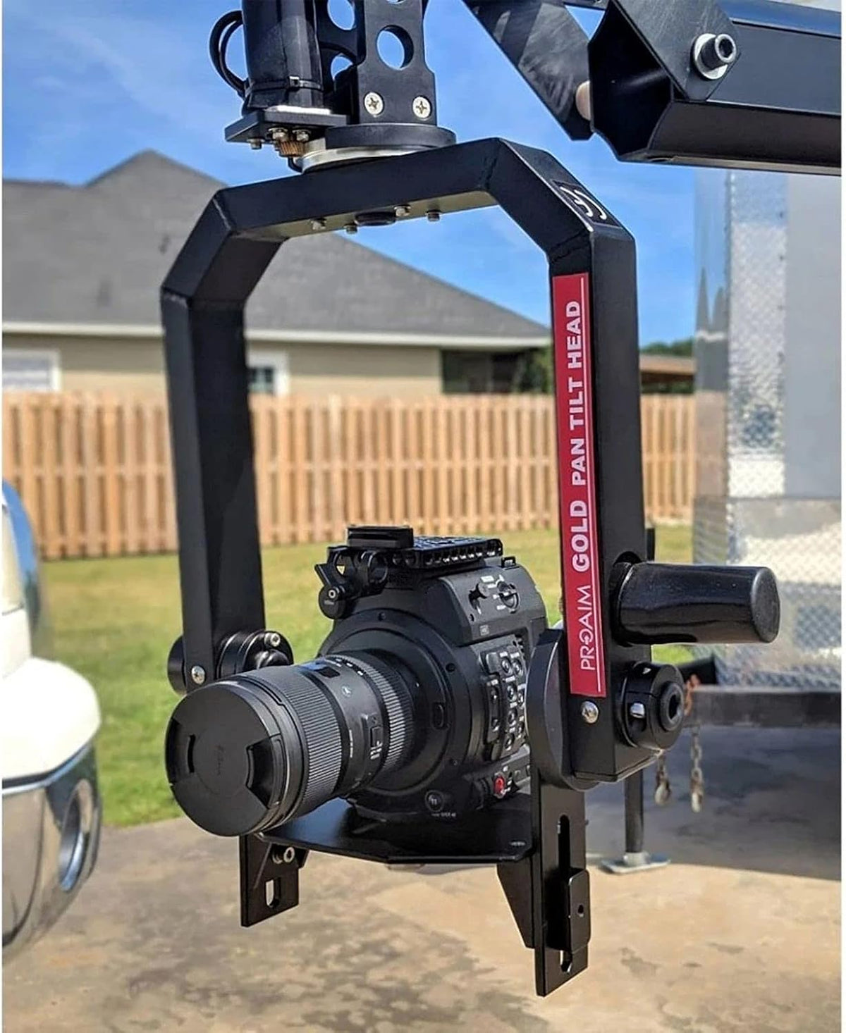 Gold Motorized Camera Pan Tilt Head with Joystick Control X4250