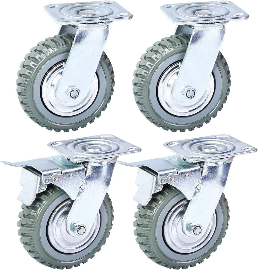 6 Inch Rubber Swivel Caster Wheels 4PCS S99251