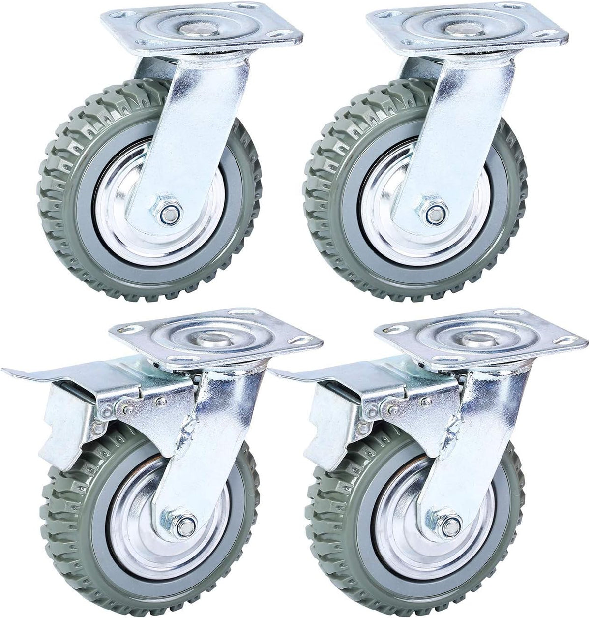 6 Inch Rubber Swivel Caster Wheels 4PCS S99251