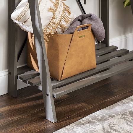 Grey Solid Wood Hall Tree C7826