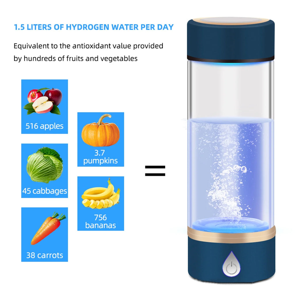 420ml Rechargeable Hydrogen Bottle Glass Cup J2504