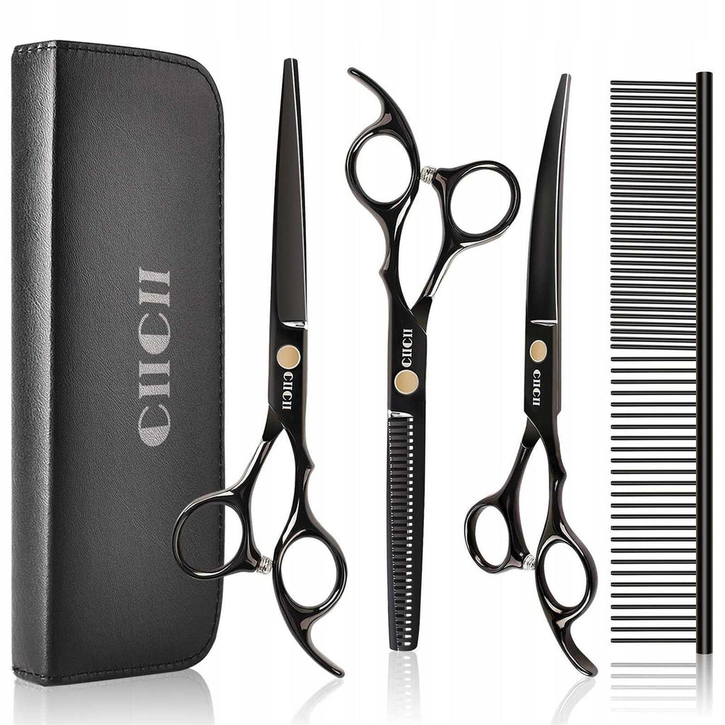 7 Inch Dog Grooming Scissors Kit with Curved Scissors Z67481