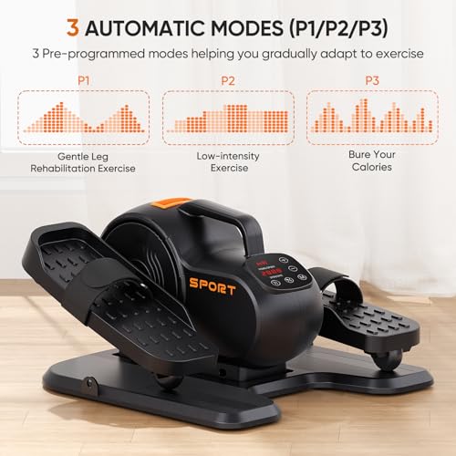 Under Desk Elliptical Machine, Electric Ellipse Leg Exerciser, Seated Pedal Exerciser T96454