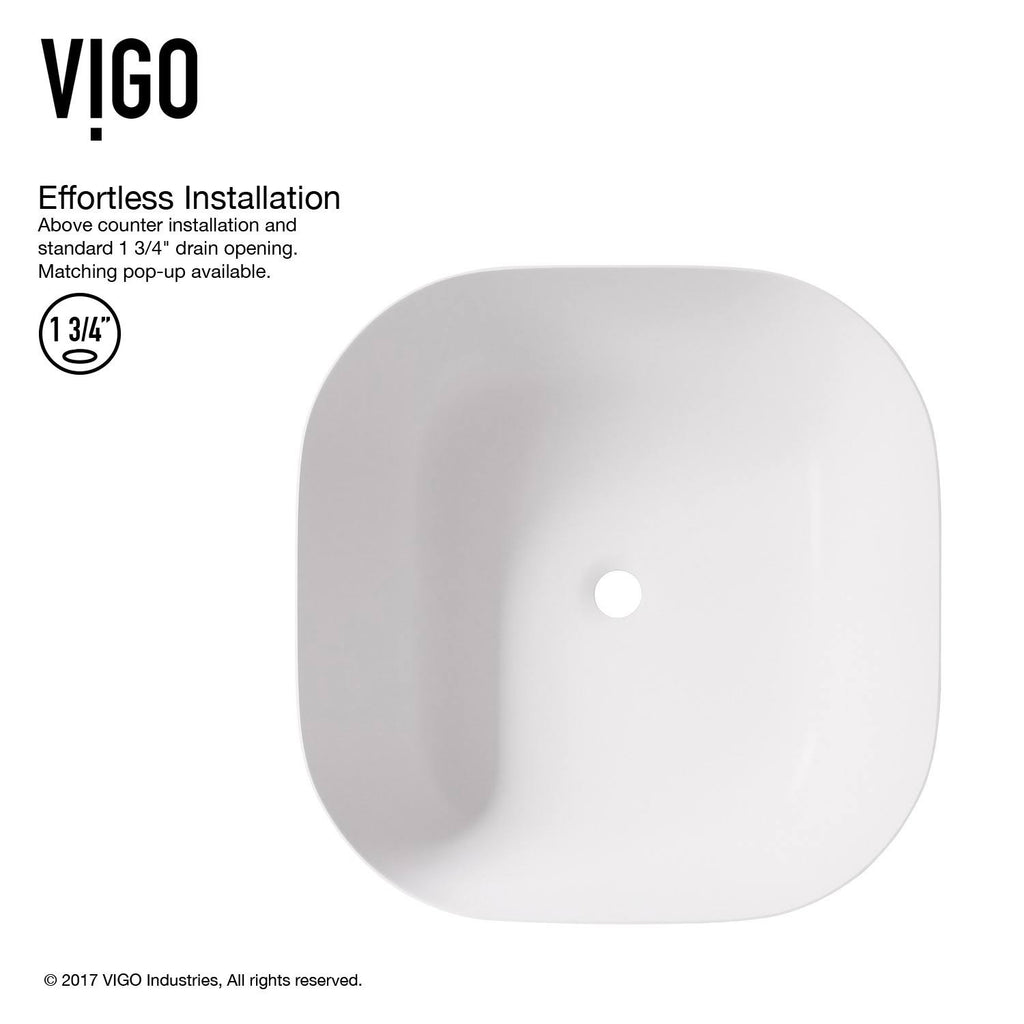 Matte Stone Vessel Bathroom Sink (White) Z785506