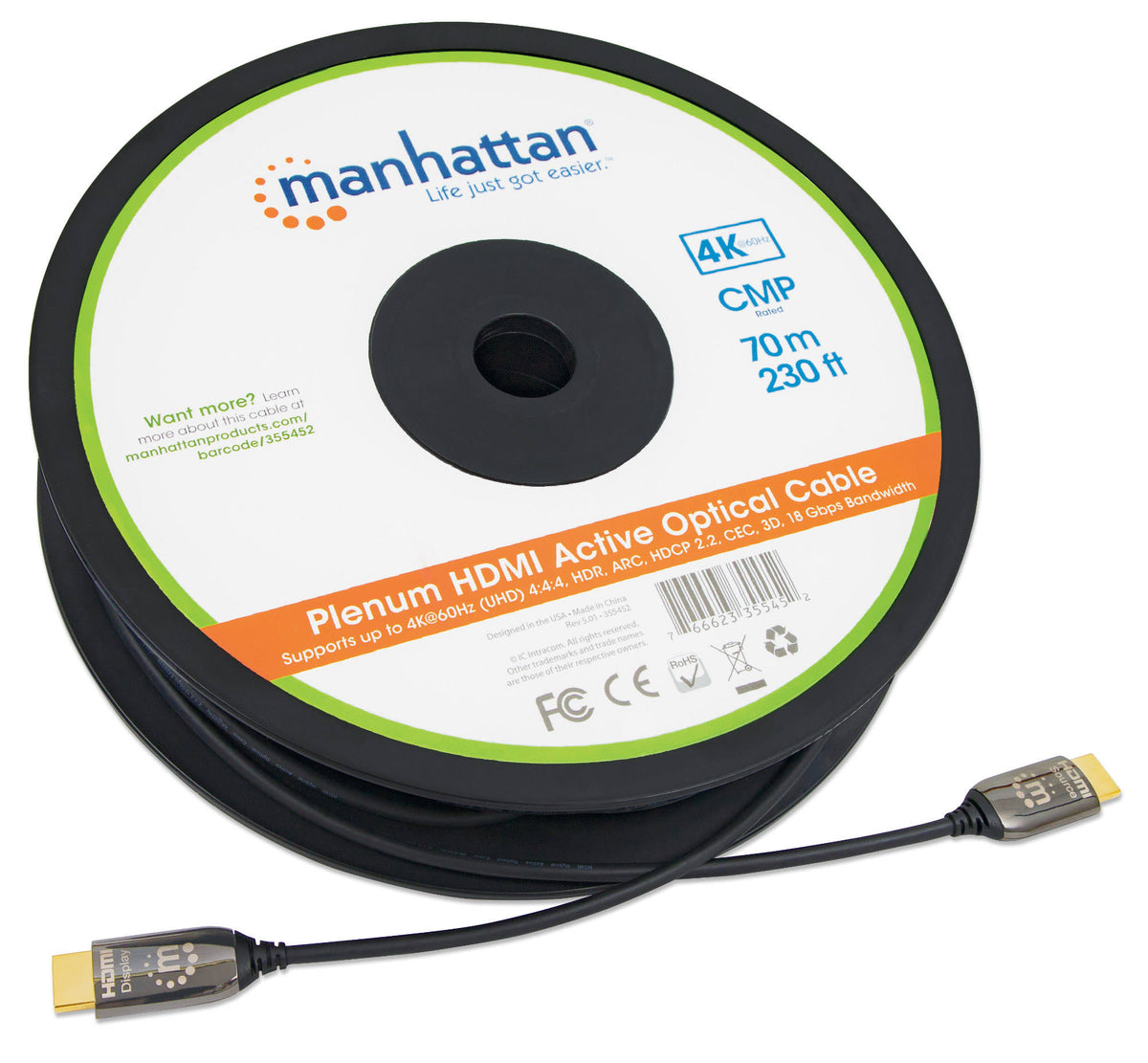 Plenum-Rated HDMI Active Optical Cable P2002