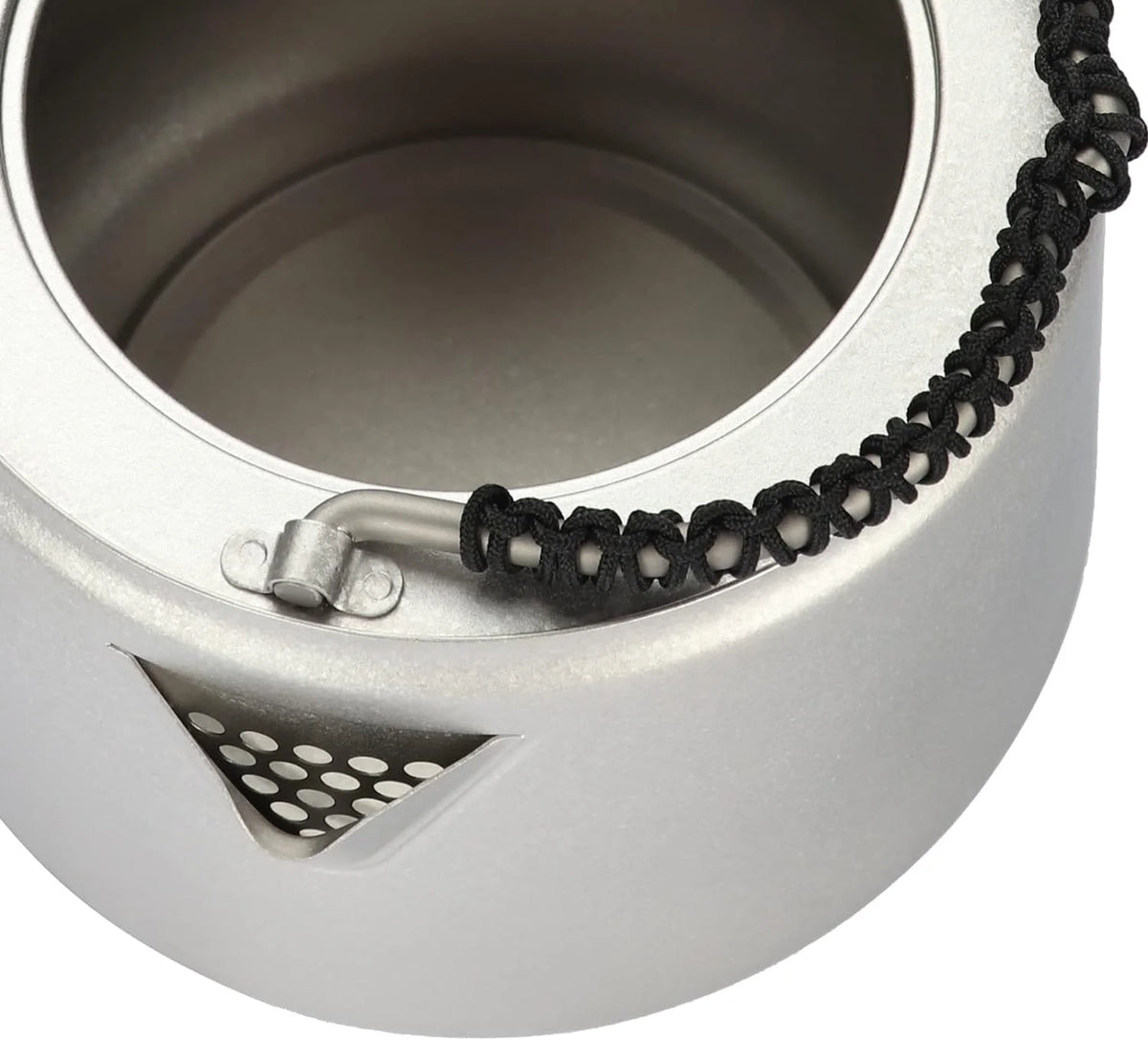 Titanium Camping Kettle with Lid Folding Bail Handle 1200ml J88465