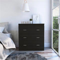 Black 3 Drawer Dresser with Metal Handles G3267