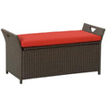 29 Gallon Wicker Storage Bench with Cushion J598