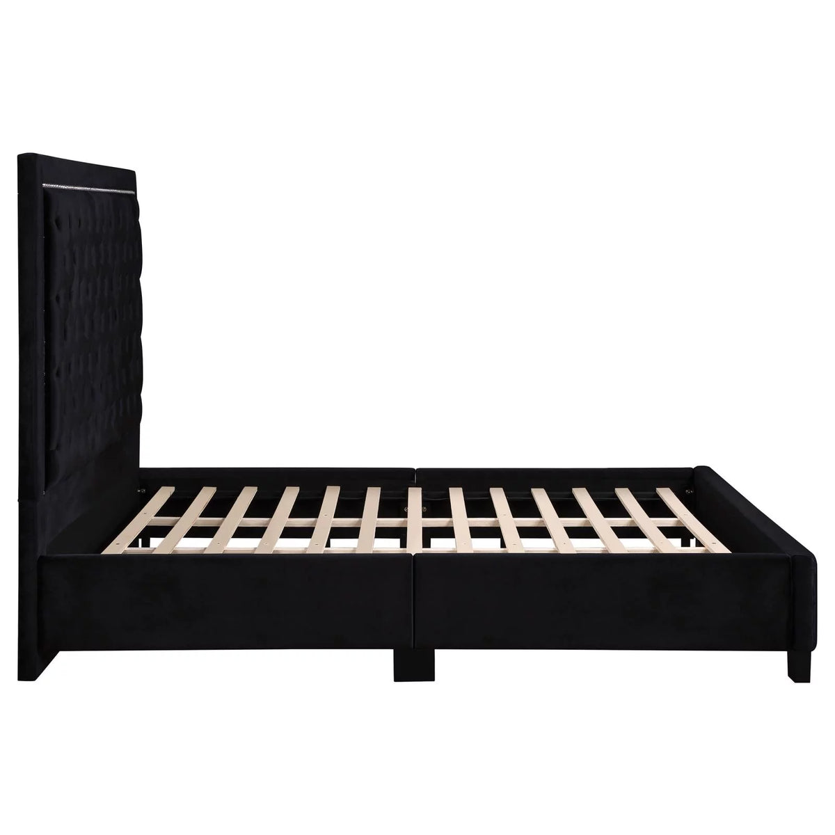 Black Upholstered Tufted Platform Eastern King Bed S67682