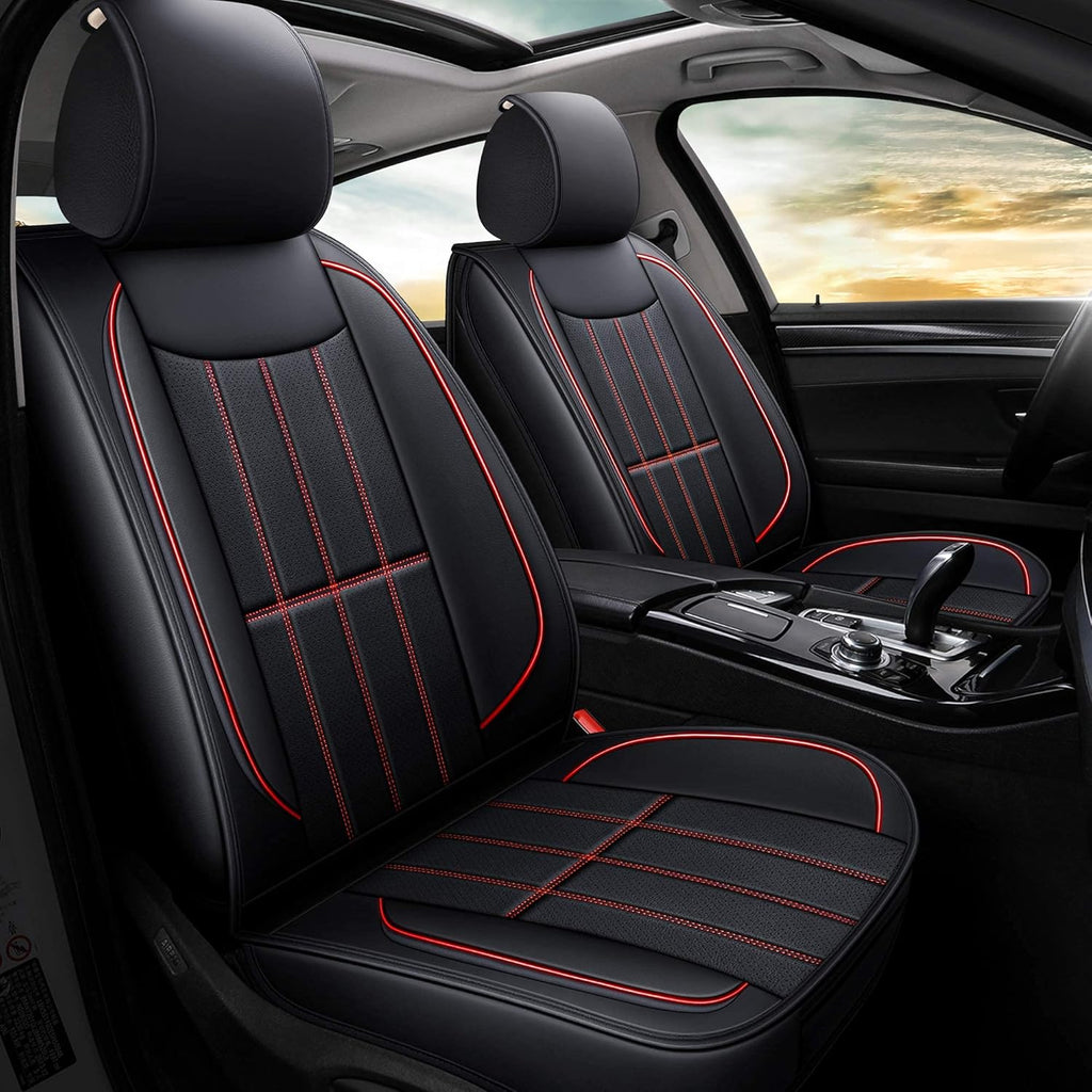 Leather Car Seat Covers Full Set Gray R137365