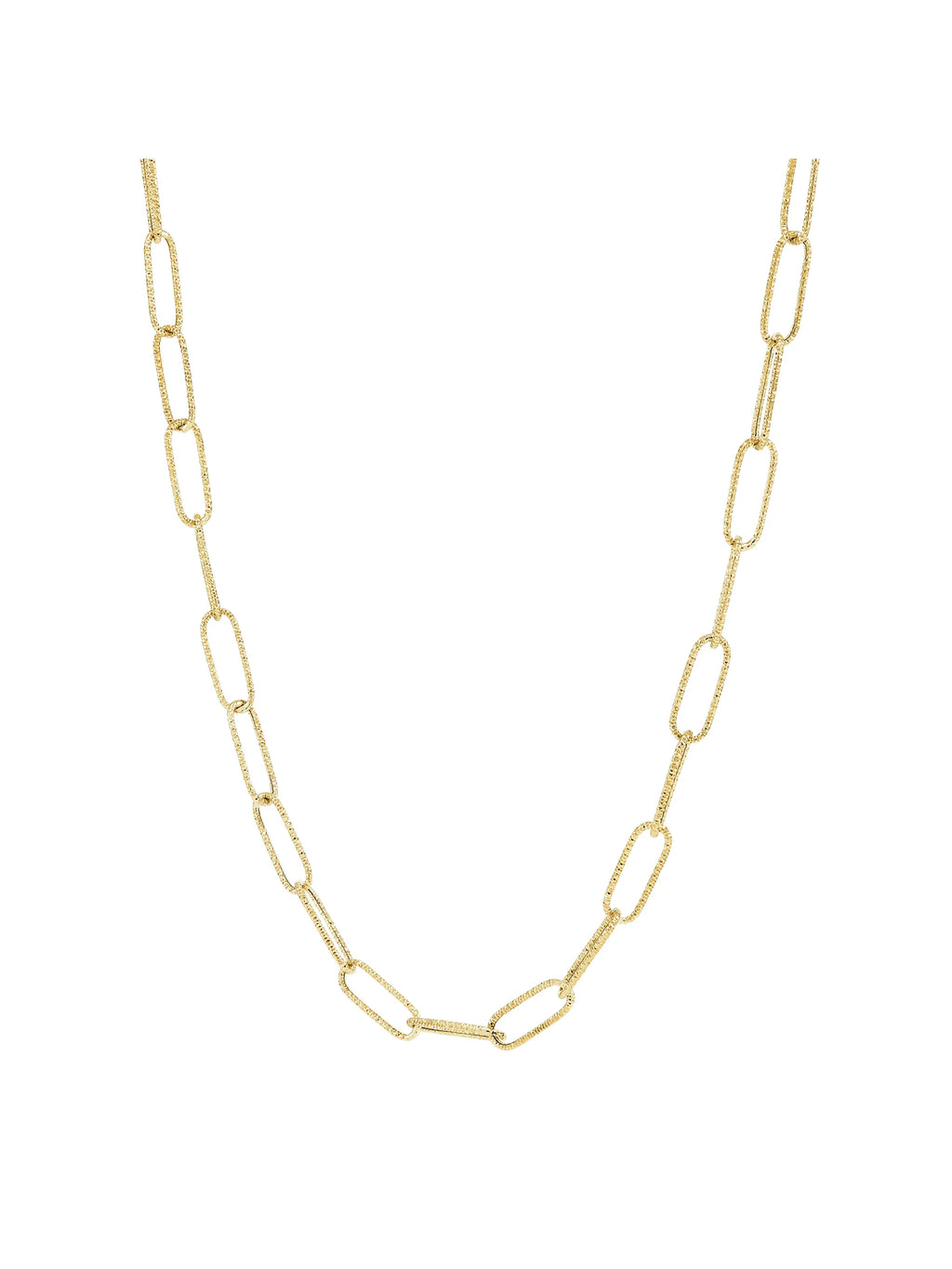 4.3mm Textured Paperclip Chain Necklace in 10kt Yellow Gold, 18" S563101