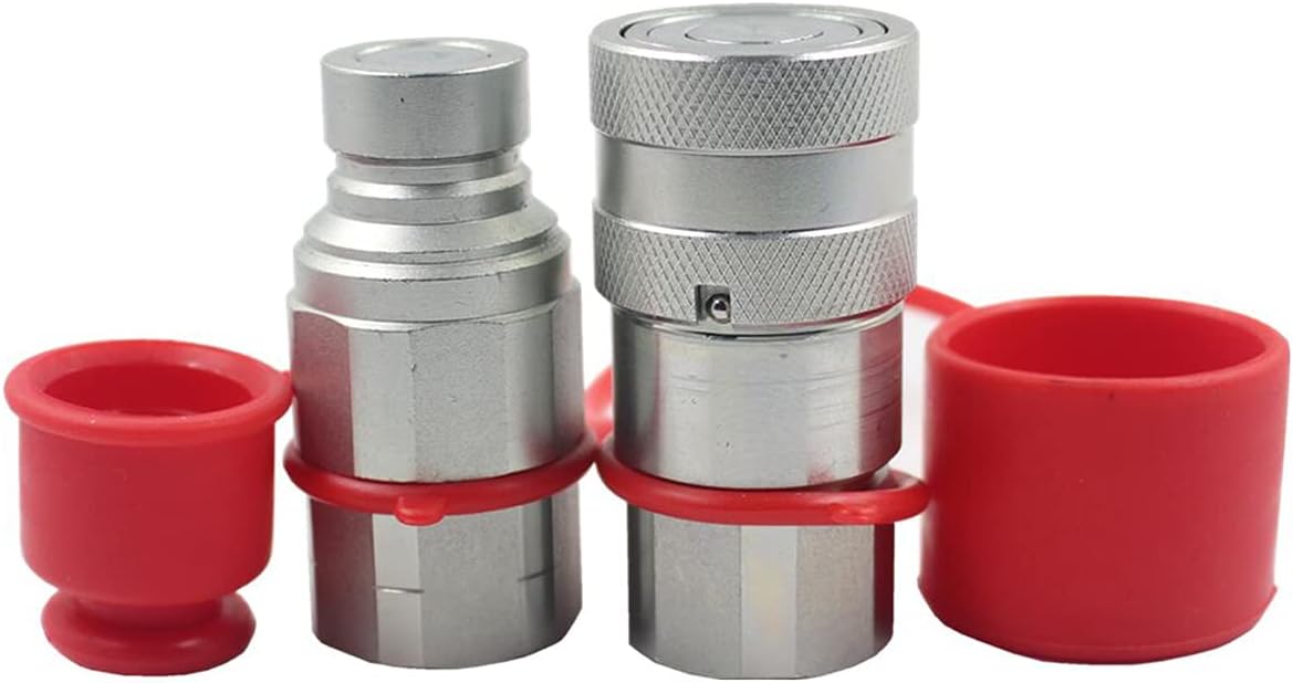 1/4 Flat Face Hydraulic Quick Connect Coupling Set with Black Dust Cap F8057