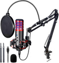USB Condenser Microphone Kit with Boom Arm and Pop Filter, Pack of 2 I146