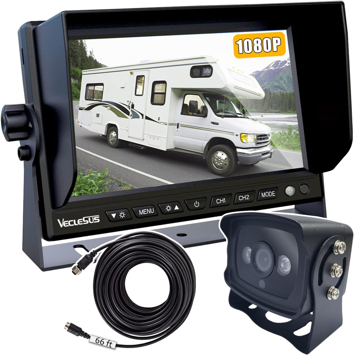 1080P HD Wired Backup Camera System with 7 IPS Monitor Y80068