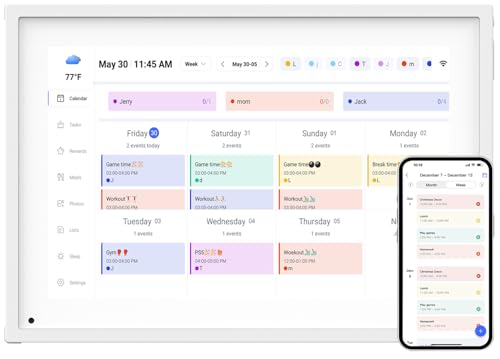 10.1 Inch Smart Digital Calendar Planner & Chore Chart, IPS HD Touchscreen Interactive Display C533205