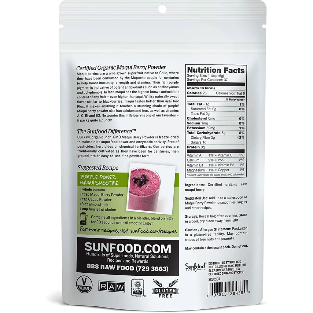 8 oz Raw Organic Maqui Berry Powder P4225
