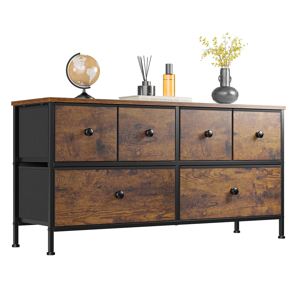 8 Drawer Fabric Dresser TV Stand with Outlet K3943