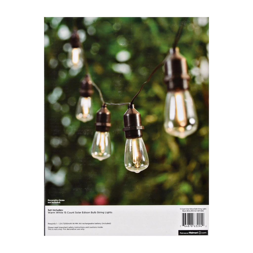 Solar Powered Edison Outdoor String Lights I99903