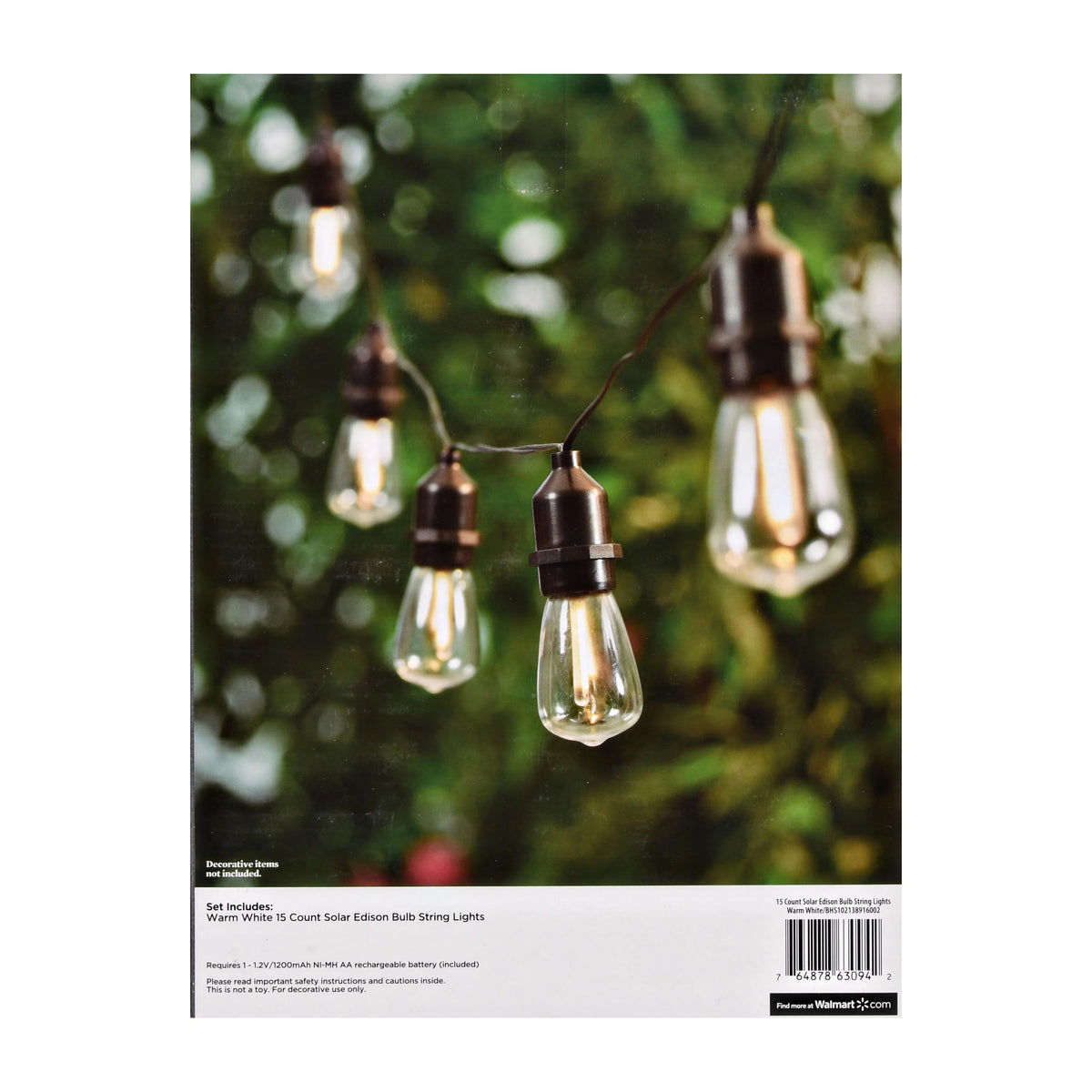 Solar Powered Edison Outdoor String Lights I99903