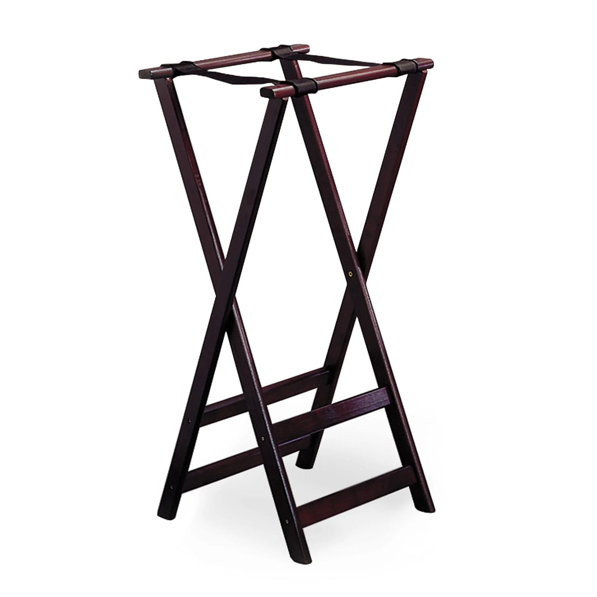 Mahogany Finish Teak Wood Tray Stand A15043