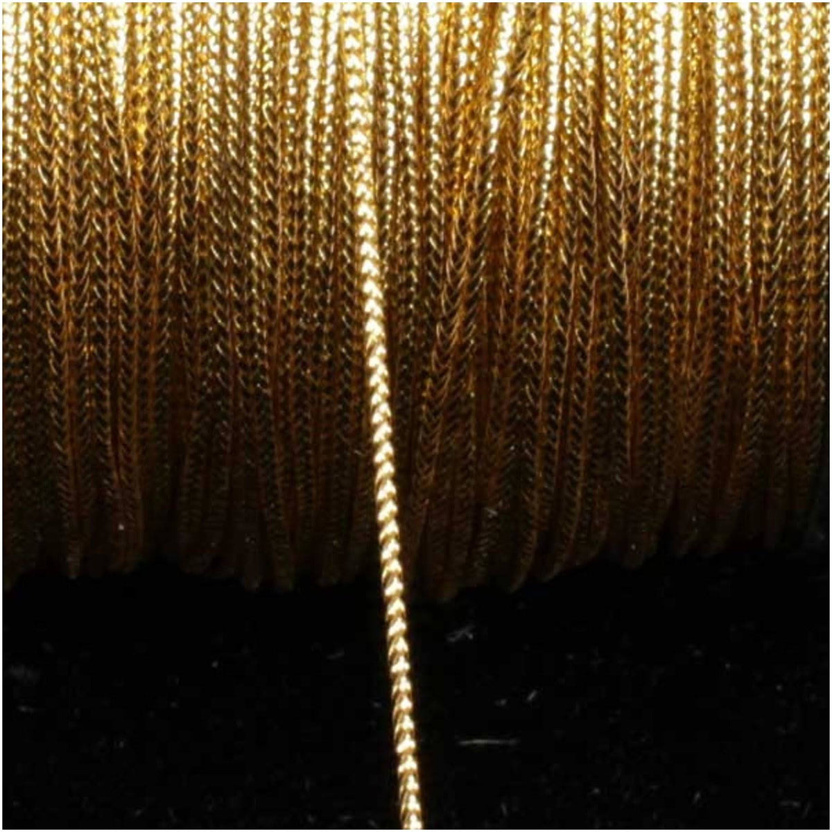 Metallic Gold Braided Cord 1mm x 436 Yards P1365