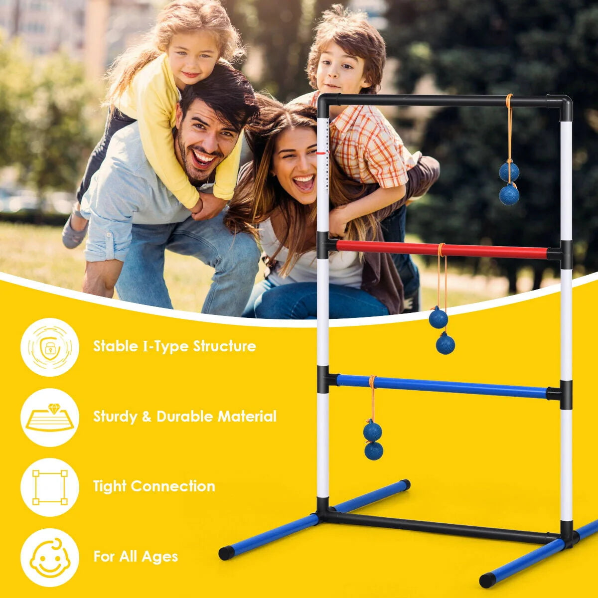 Ladder Ball Toss Game Set with Carrying Bag M1700