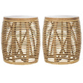 18" Round Rattan Accent End Table Set of 2 O776368