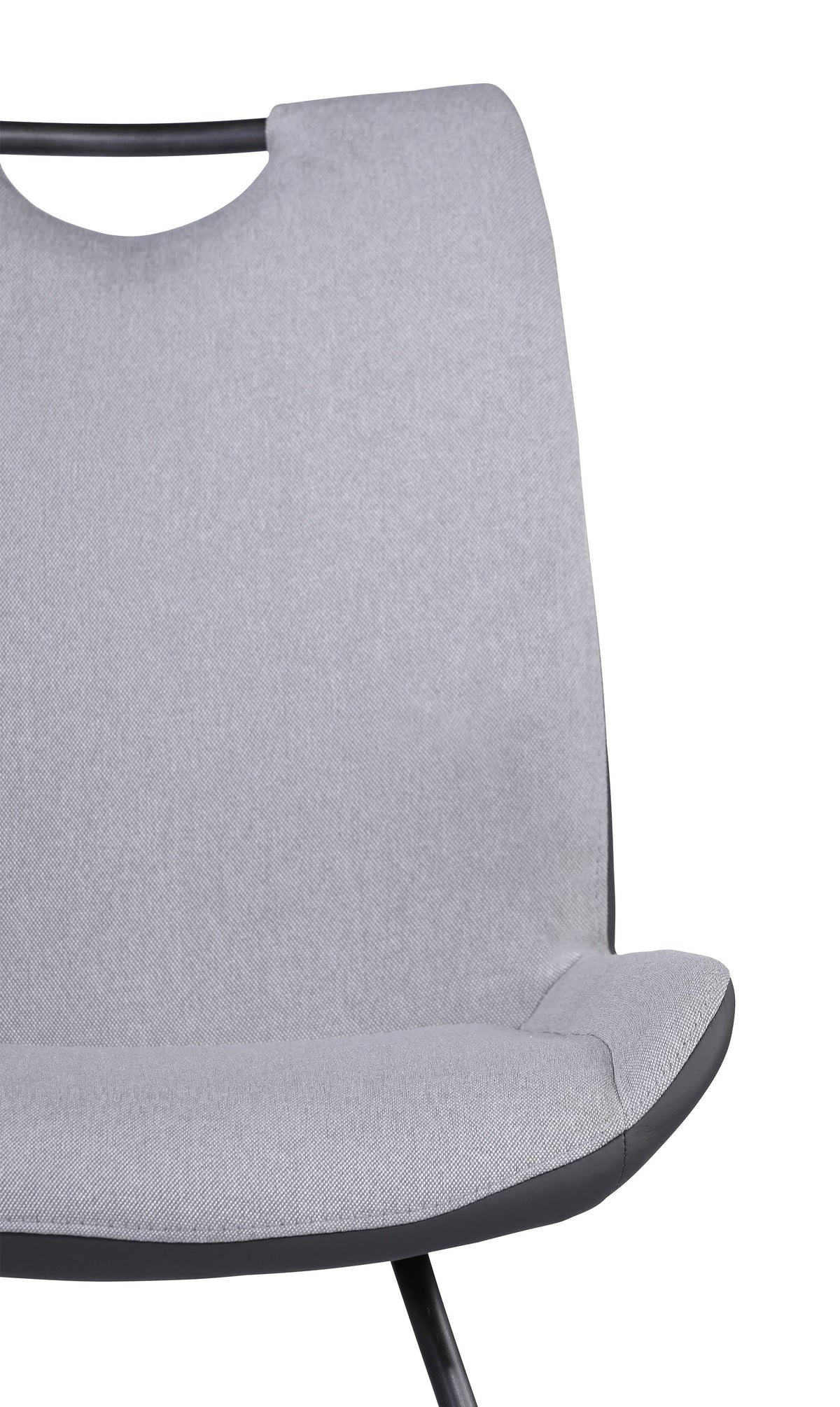 Grey Powder Coated Pewter Fabric Dining Chair Set of 2 T9071