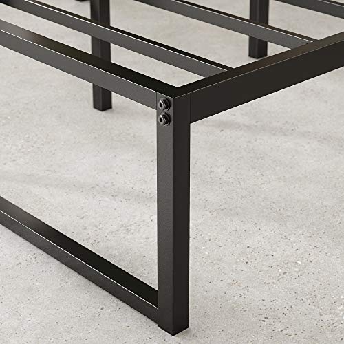 14 Inch Metal Platform Bed Frame, Steel Slat Support, Black, Full U711