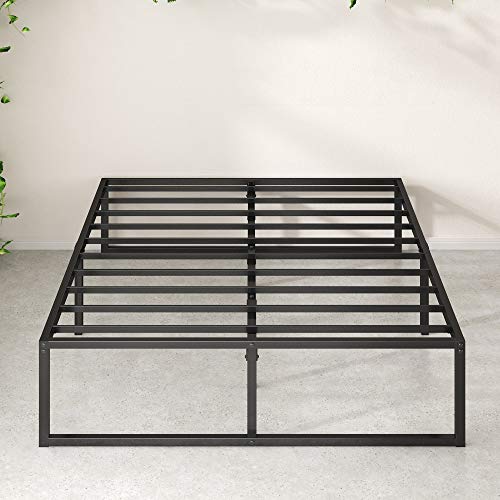 14 Inch Metal Platform Bed Frame, Steel Slat Support, Black, Full U711