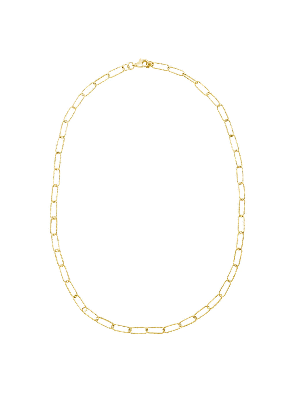 4.3mm Textured Paperclip Chain Necklace in 10kt Yellow Gold, 18" S563101