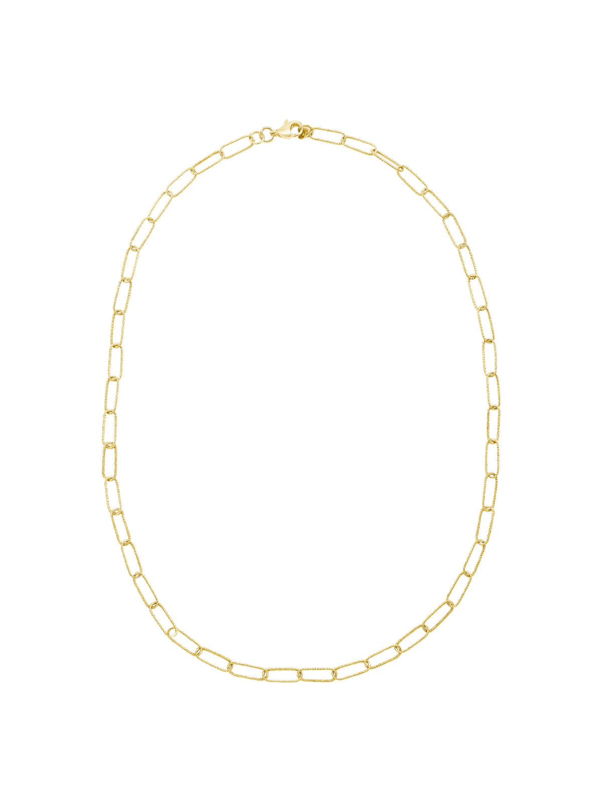 4.3mm Textured Paperclip Chain Necklace in 10kt Yellow Gold, 18" S563101