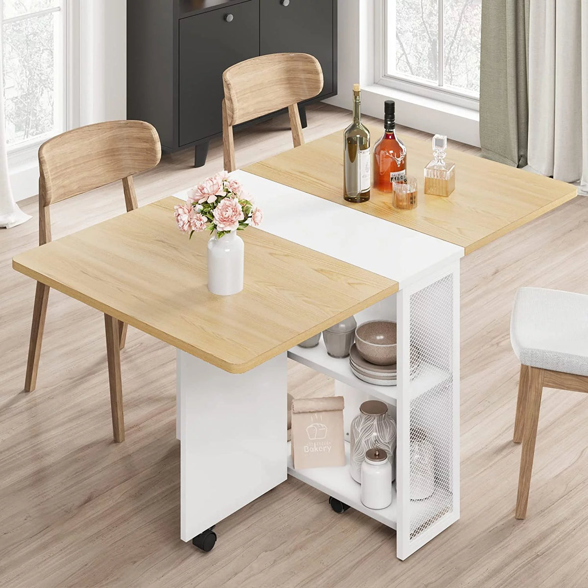 Space Saving Folding Dining Table with 2 Tier T318