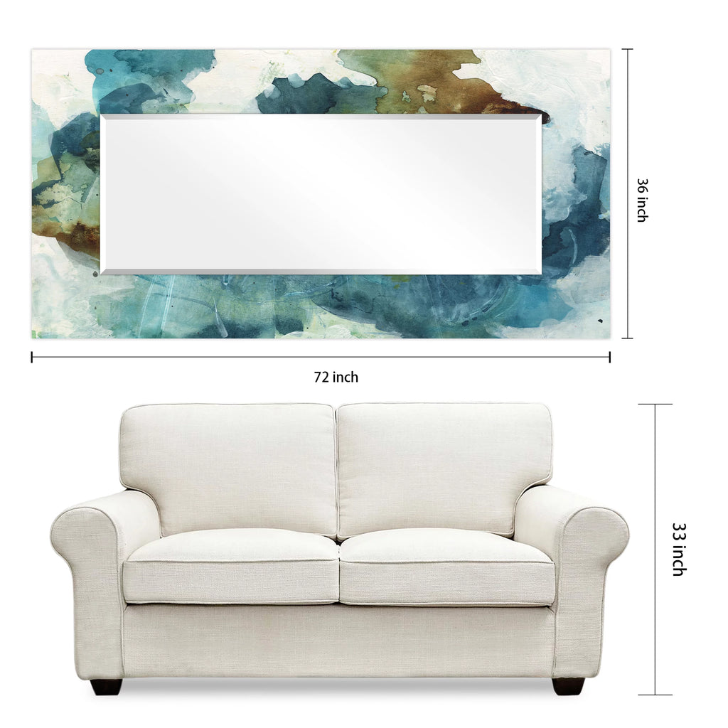 Blue Sky Rectangular Beveled Mirror Tempered Art Glass 72" x 36" T714