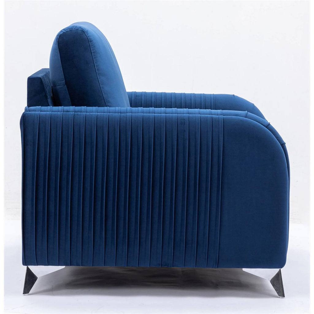 Blue Velvet Upholstered Loveseat V89670