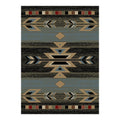 Black 7'10" x 9'10" Polypropylene Geometric Area Rug F41407