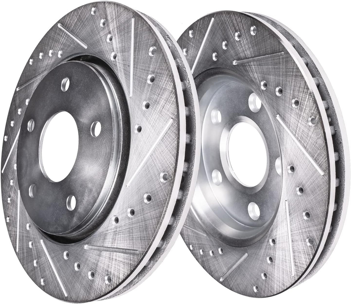 Front and Rear Drilled & Slotted Disc Brake Rotors 4pc Set Q213066