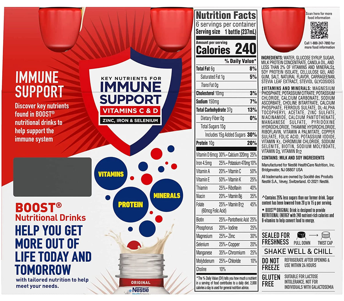 Vanilla Nutritional Drink, 8 oz, 6-CT (Pack of 2) F4590